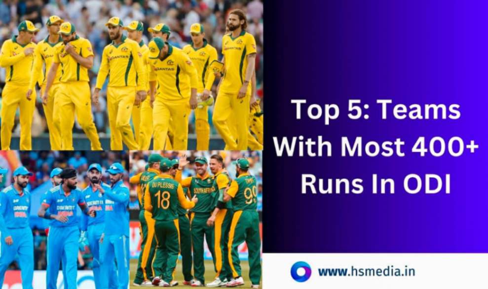 these are the top 5 countries with most 400 runs in odi by a team.