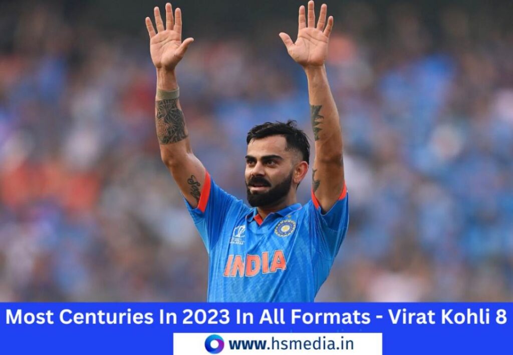 Virat Kohli tops the list of most centuries in 2023 international cricket.